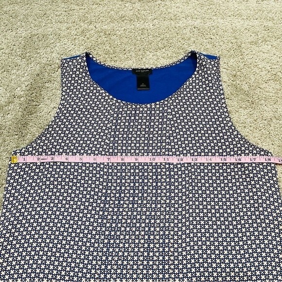Ann Taylor Blue Patterned Sleeveless Blouse Size M - Picture 7 of 8